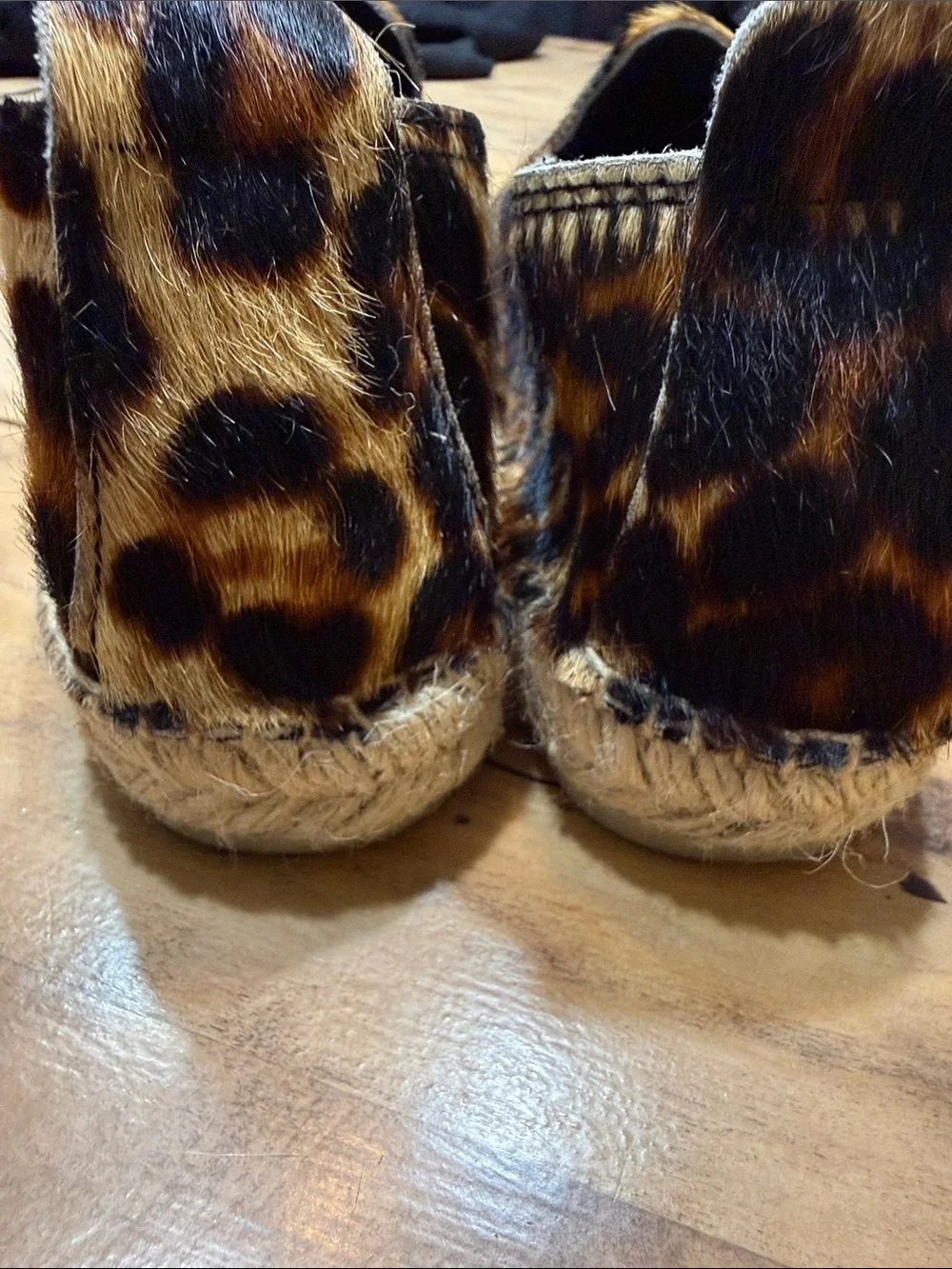 MANEBI Serengeti Calf Hair Double Sole Espadrilles Leopard Print